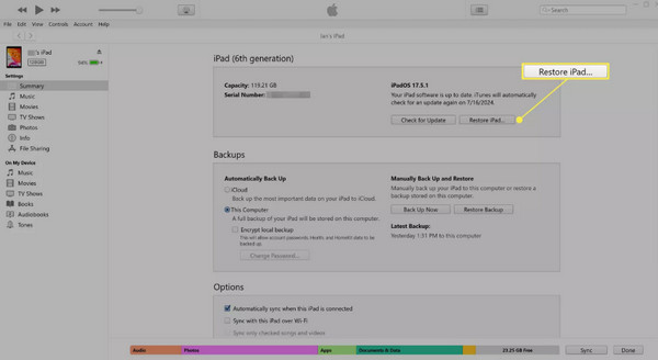 iPadを復元する