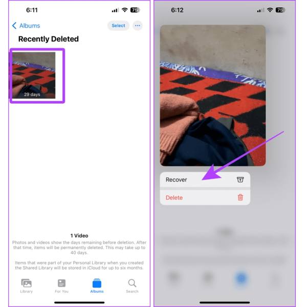 รูปภาพ Whatsapp ที่ถูกลบล่าสุดบน iPhone