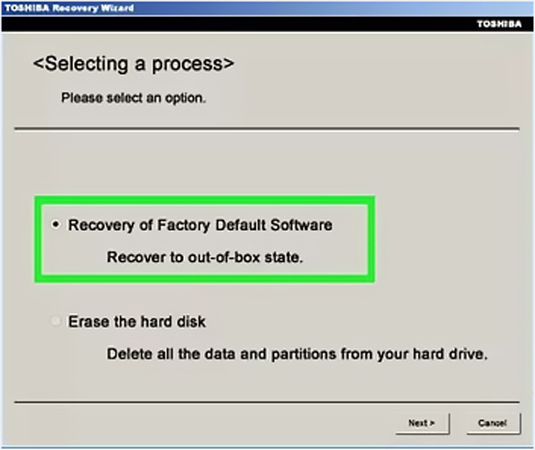 Factory reset toshiba laptop windows 7