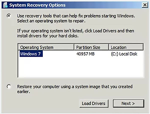 System recovery options