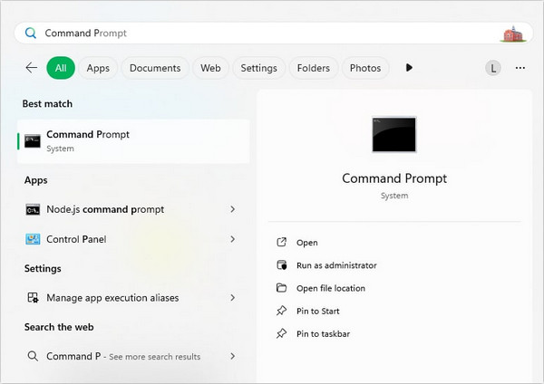 Apri la riga di comando del computer