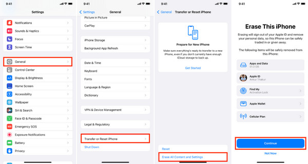 Apagar todas as configurações de conteúdo