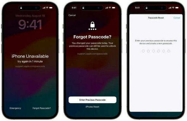 Sblocca iPhone utilizzando il vecchio codice di accesso