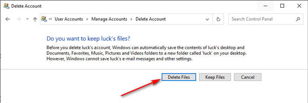 Delete Admin Account with Files