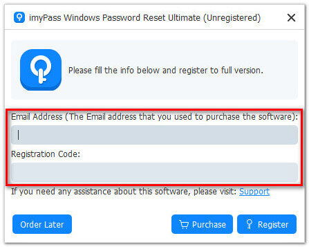 Registre la contraseña de Windows de Imypass
