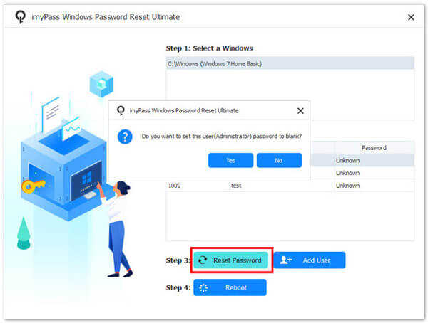 Reset password windows