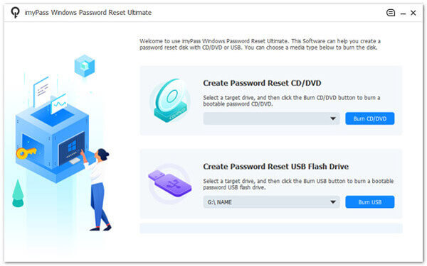 运行 imyPass Windows 密码重置