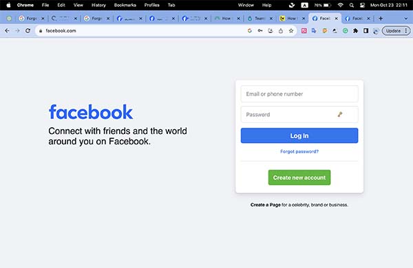 Facebook Login Page