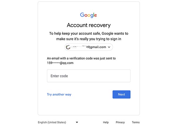 Återställ Gmail via Identity Verify