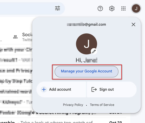 Thay đổi giao diện Gmail tài khoản Google