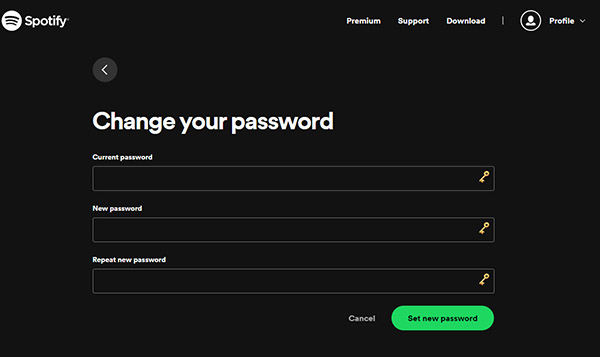 Change Spotify Account