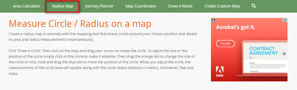 Mapsdirections.info Mapa de radio