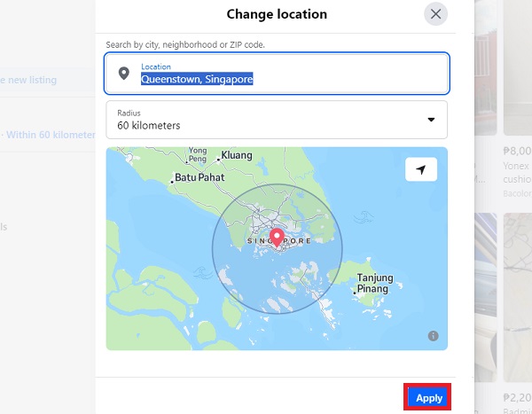 Change Marketplace Location FB Site