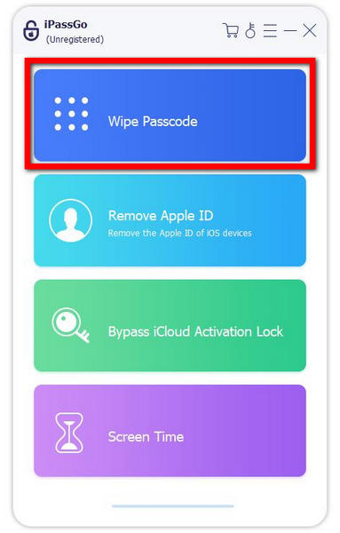 Choose Wipe Passcode Option