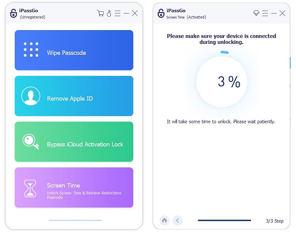 iPassGo Screen Time Unlock Process