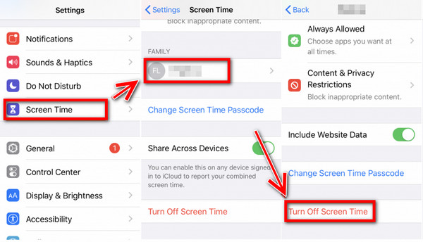 Turn Off Screen Time Sharing