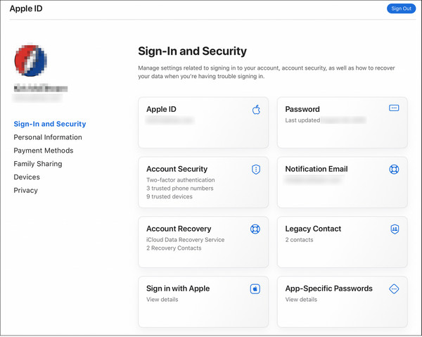 AppleID Main Page