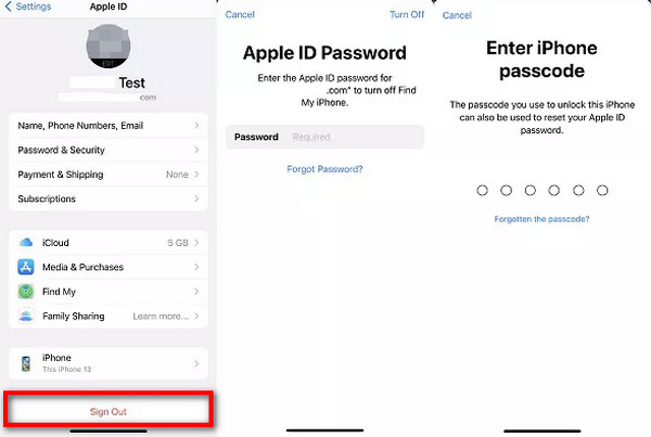 Enter iPhone Passcode Remove Apple ID