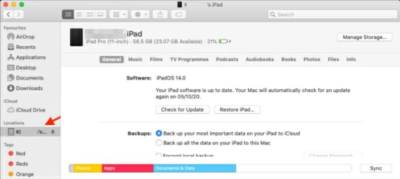 iTunes Gjenopprett iPad