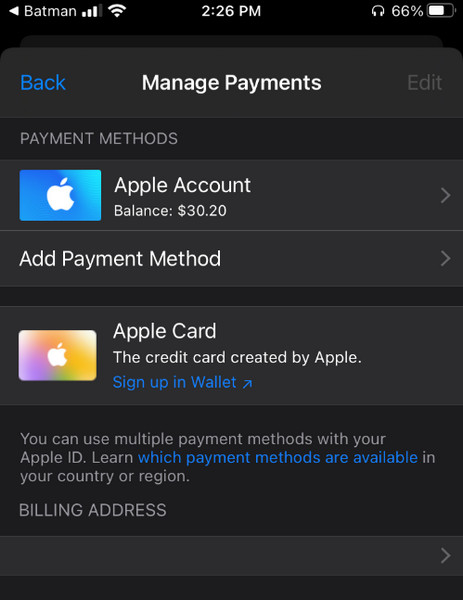 Manage Payment