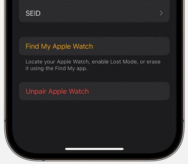 Apple Watch'un eşlemesini kaldır