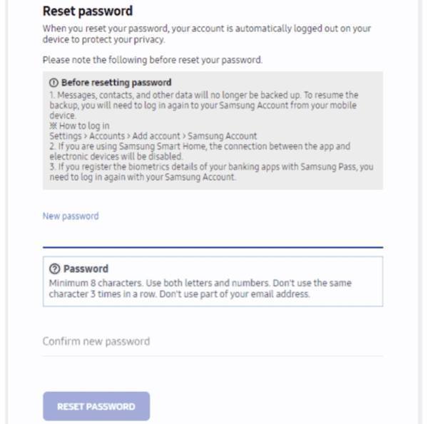 Reset Samsung Password