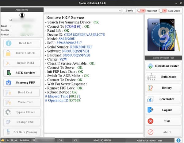 Bypass Frp Lock Via Global Unlocker