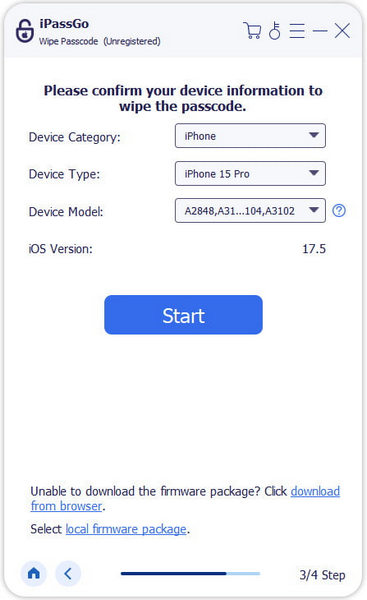 Baixar pacote de firmware