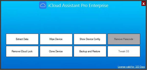 Interface do iCloud Assistant Pro