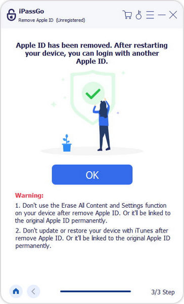 Ok Button Remove Apple ID