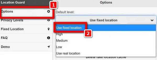 Options Use Fixed Location