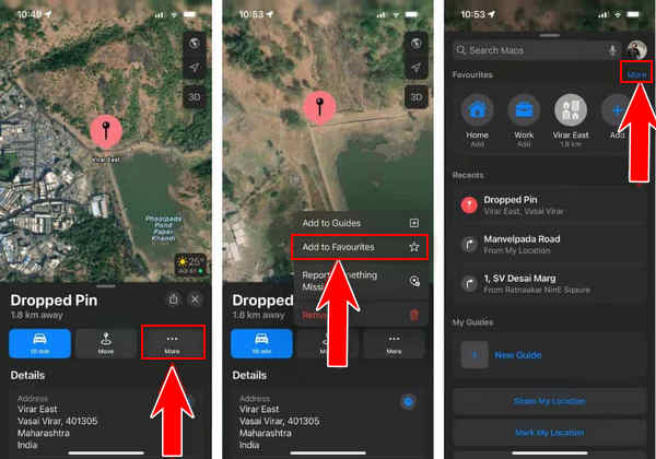 Tambahkan Pin Favorit Apple Maps