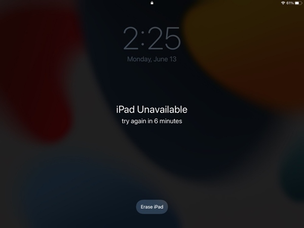 iPad Unavailable Message