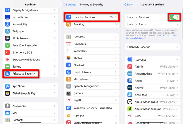 iPhone Disable Location Settings