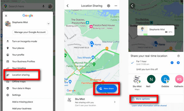 Share Real Time Location Google