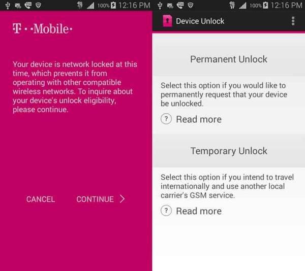 App di sblocco T-Mobile