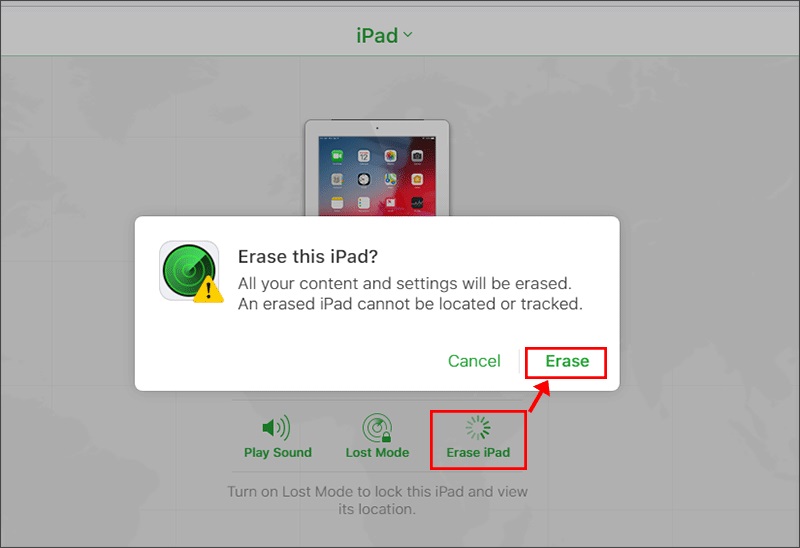 Erase iPad Via iCloud