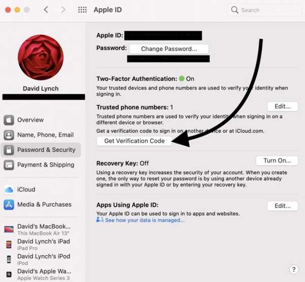 Holen Sie sich den Apple ID-Bestätigungscode für den Mac