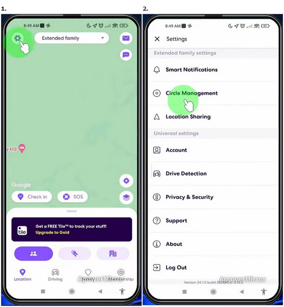 انتقل إلى إدارة الدائرة على Life360