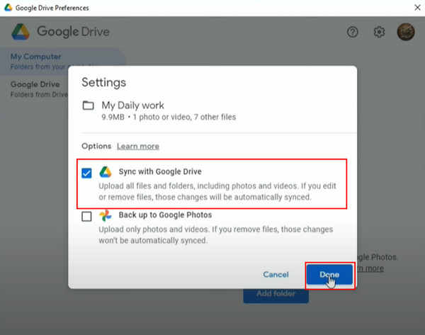 Sinkronisasi dengan Google Drive