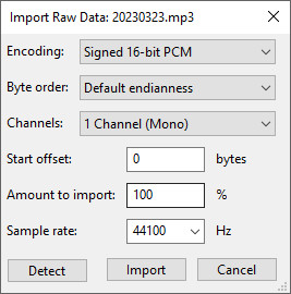 ชุดนำเข้า Audacity