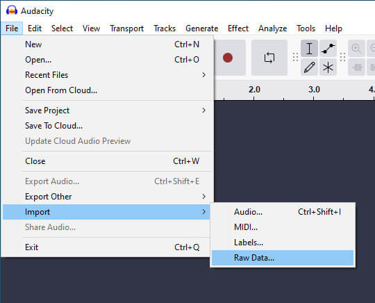 Import Audacity