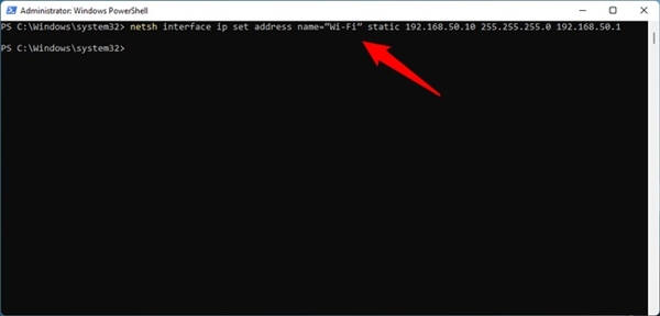 Change ip Windows Command