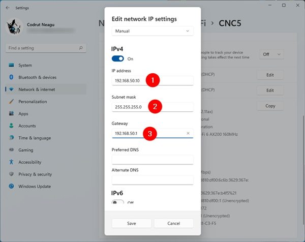 Change ip Windows