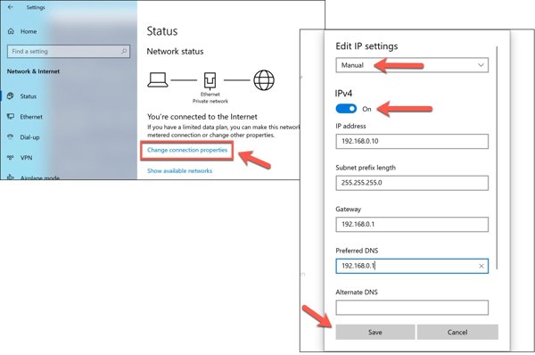 Change Pc ip