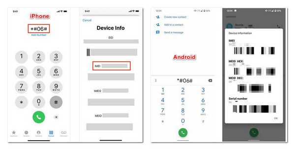 Проверьте iMei на iPhone Android