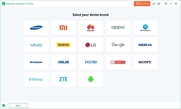 Select Device Brand to Unlock