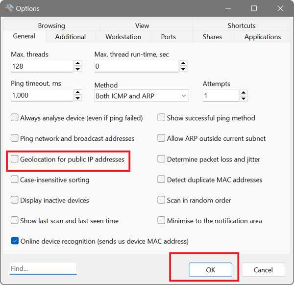 Softperfect Network Scanner Options