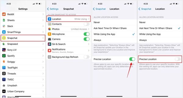 Turn off Snapchat Location iPhone