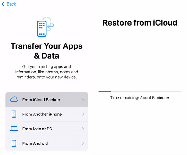 Restaurar iPhone do backup do iCloud